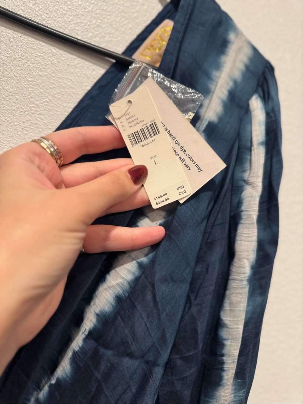 Anthropologie Verb Pallavi Singhee Beaded Tie Dye Mini Dress NWT L - Picture 9 of 10